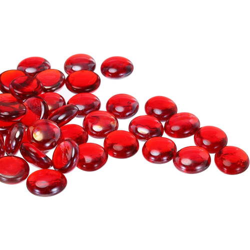 Glass Vase Fillers 4mm Red Flat Beads 100pcs