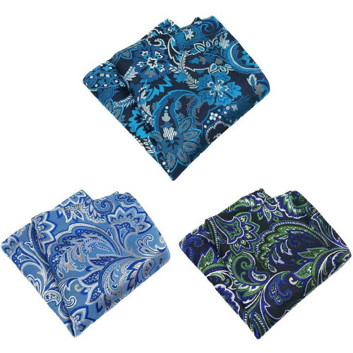 Men's Floral Stripe Pocket Square 3 PCS