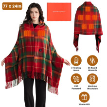 Electric Heated Throw Blanket 77x24 inch Red 3 Heat Levels