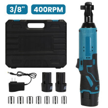 12V Cordless Electric Ratchet Wrench Set with 2 Batteries