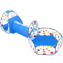 Kids Ball Pit Play Tent Blue Foldable Pop-up with Crawl