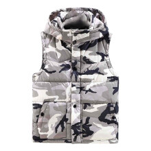 Men's Camouflage Hooded Vest Down Cotton Filled XXXXL