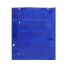 Pocket Chart Double Sided Blue 13.75x16.5 Inch 7 Pockets