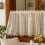 Boho Kitchen Curtains Beige Crochet with Tassels 60x60 Inch 1