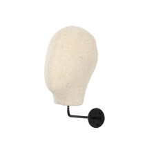 Wall Mount Mannequin Head Display Rack Beige Linen