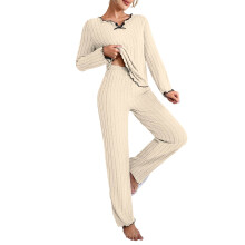 Women's loungewear set beige long sleeve pants M