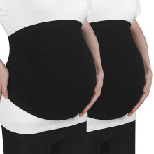 Belly Bands for Pregnant Women Black Nylon Size M 2 Pcs