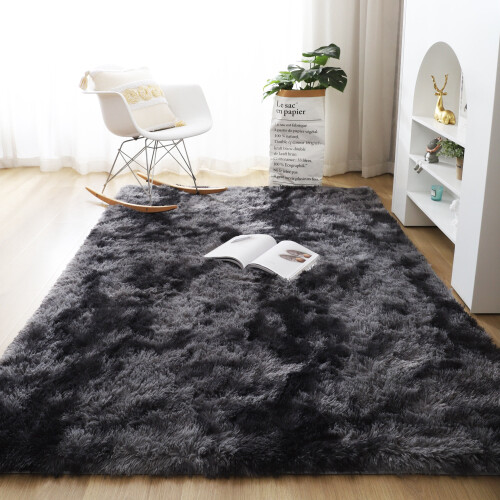 DODOING Soft Shaggy Area Rug Black 5 Sizes