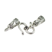 Hook End Caps for Leather Cord Jewelry Making, 30 Sets