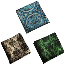 Men's Polka Dot Paisley Floral Pocket Square 3 PCS