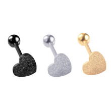 Women Heart Ring Stainless Steel Tongue Stud Set 1 3 or 6