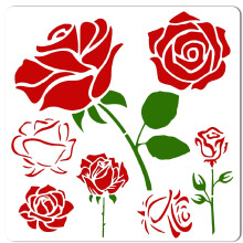 Rose Flower Stencil 11.8 x 11.8 inches Reusable
