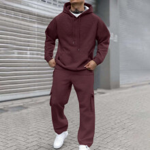 Men's Fleece Hoodie and Cargo Pants Set 2-Piece