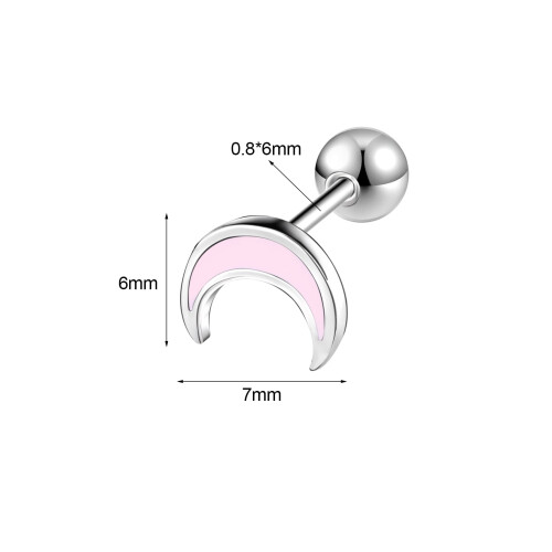 Pink Moon Stud Earrings Gold Tone 1 Pair 2