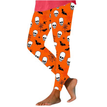High Waisted Halloween Leggings Pumpkin Print Stretch Yoga