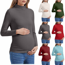 Umstandsoberteil aus Samtfleece für Damen, einfarbig, langärmelig