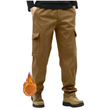 Men's Thermal Fleece-Lined Jogger Pants Winter Warm Thick