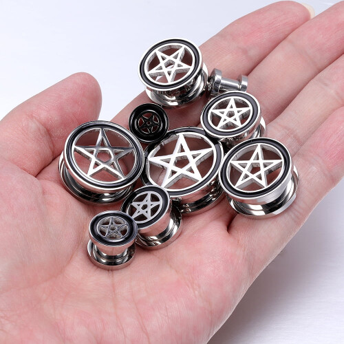 Pentagram Star Ear Plug Tunnel Stretcher 0g 00g 1