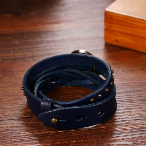 Women's Analog Quartz Watch with Leather Double Wrap Strap 2