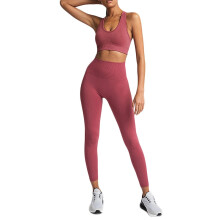 Women's 2-Piece Yoga Set Pure Color High-Waist Vest