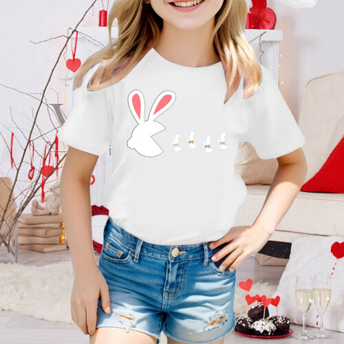 Kids Short Sleeve Solid Tee Petal Sleeve White 6-7 Years 1