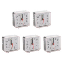 5PCS Portable Cute Cartoon Multi-Function Table Clocks(White)