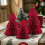 Christmas Honeycomb Tree Centerpiece Red 3 pcs 4