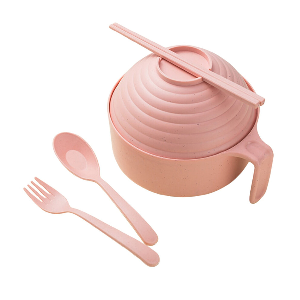 Microwave Ramen Cooker Set with Handle Spoon Chopsticks Fork