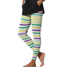 Women's High-Waist Stretch Yoga Pants Shamrock Design Light