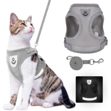Cat Harness and Leash Set Adjustable Reflective Vest