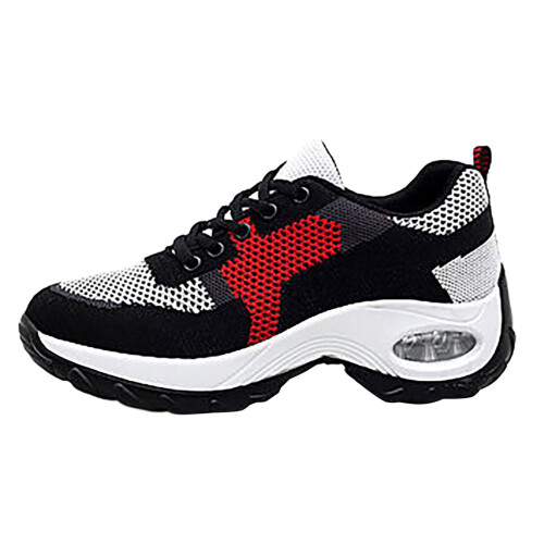 Women's White Leather Platform Sneakers Breathable Slip-On