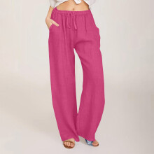 Women's Linen Wide Leg Palazzo Pants with Pockets