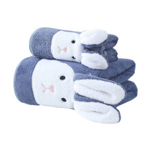 Ensemble de serviettes de bain Corail Pâques 2 pièces 600 g/m² lapin brodé