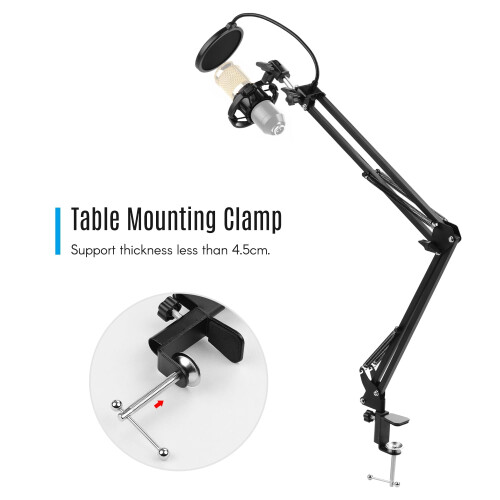 Heavy-Duty Adjustable Foldable Mic Stand with Shock Mount 2