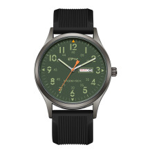 Men's Analog Watch with Luminous Hands and 24-Hour Dial