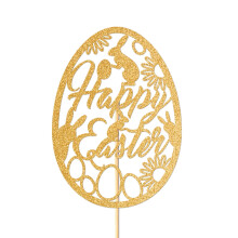 Easter Alphabet Egg Cake Topper Gold Scallop Paper 26