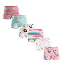 Girls Boxer Panties Cotton Cartoon Print 6 Pcs