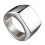 Stainless Steel Men's Square Wedding Ring Silver Size 9 1