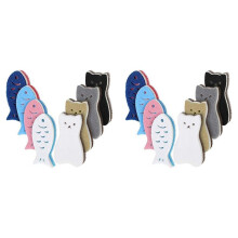 16 Stuks Keukensponzen Katten Vis Schoonmaakspons Afwasschrobber Krasvrije Multifunctionele Sponzen