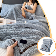 Flannel Fleece Blanket Double Layer 200x150cm Green Gray