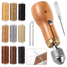 Leather Sewing Awl Kit with Wood Handle 13-Piece