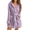 Women's Hooded Flannel Bathrobe Lightweight Soft Short 1