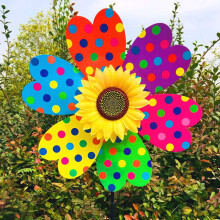 Sunflower Lawn Pinwheel Wind Spinner Large Garden Decor