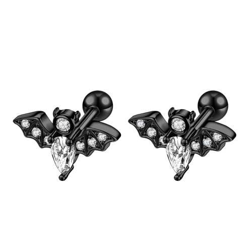 Bat Stud Earring Punk Style 16G 1 Pair