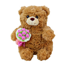Flower Teddy Bear Pillow Plush Romantic Cushion 1 pc