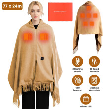 Electric Heated Throw Blanket 77x24 Inch Brown 3 Heat