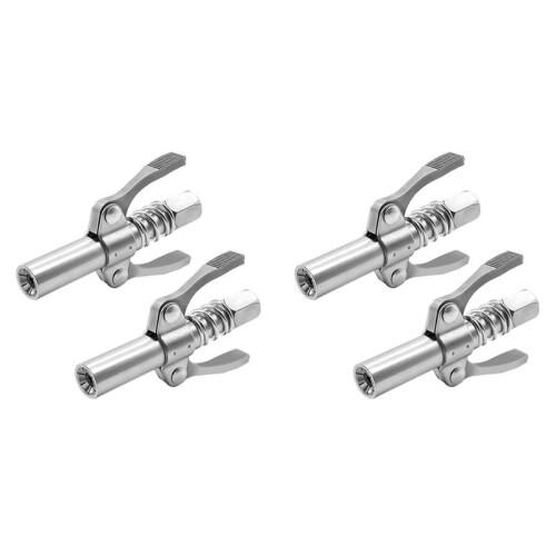 4Pcs Double Handle Grease Nipple Coupler Double Handle Quick Lock Release Grease Ends Couplers Compatible Grease Fitting