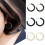 Lady Elegant Round Hoop Earrings Black White 2