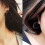 Lady Elegant Round Hoop Earrings Black White 3