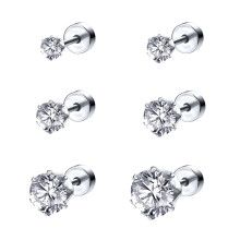 CZ Ear Studs Basic Style Cartilage Piercing 6 Pcs
